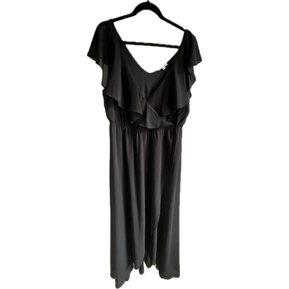 Baltic Born Katya Black Ruffle Maxi Dress Women’s Size XXXL